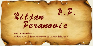 Miljan Peranović vizit kartica
